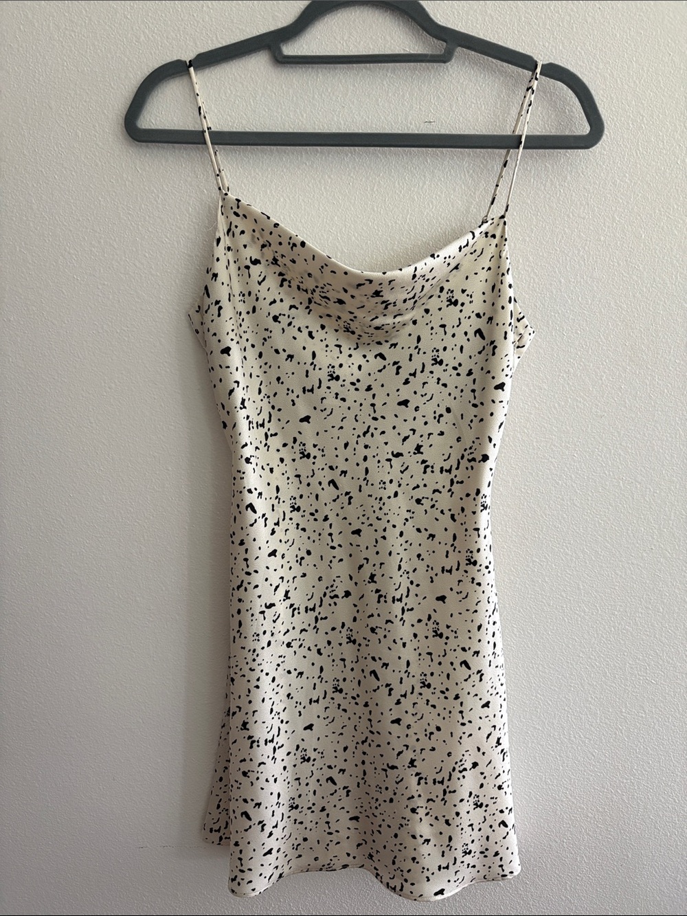 American Threads Cream Slip Dress with Black Speckle
